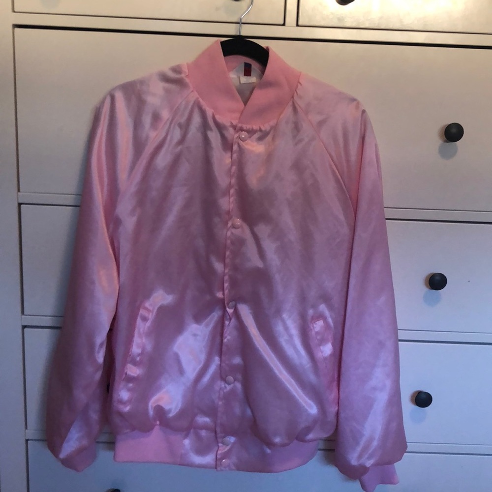 pink fleece retro button up jacket